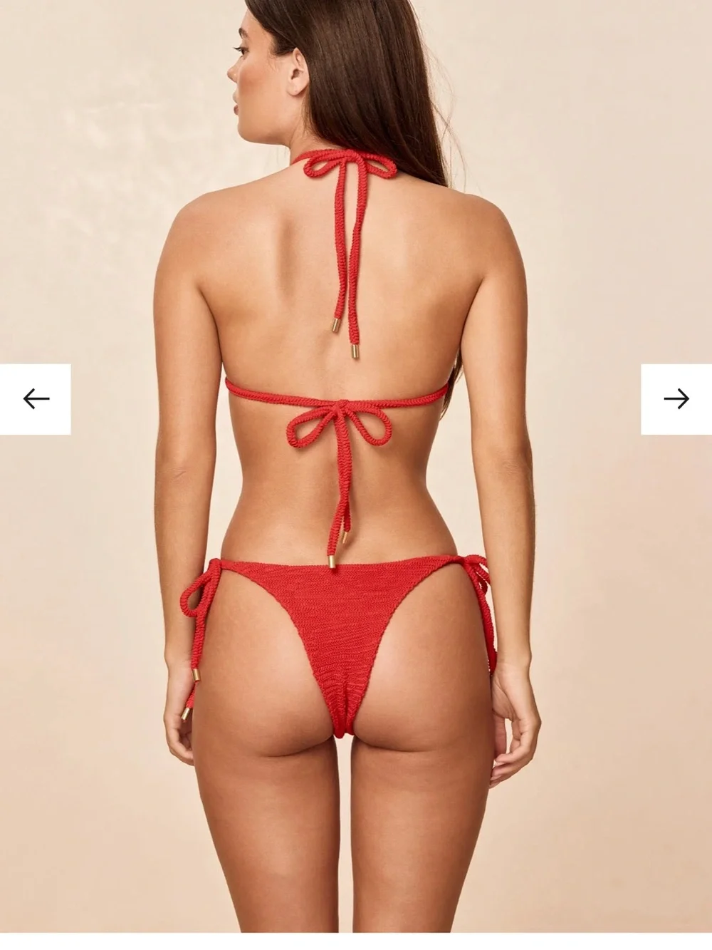 Monday Swimwear Palma Top- Chili Pepper Crinkle- M